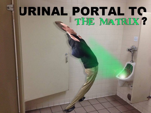 Auto-Flush Urinal in Building One NOT a Portal to The Matrix