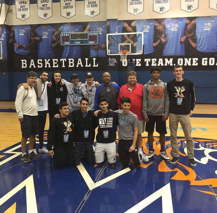 Milken Varsity Basketball team with Head Coach of the University of Memphis Tigers, Tubby Smith.  
