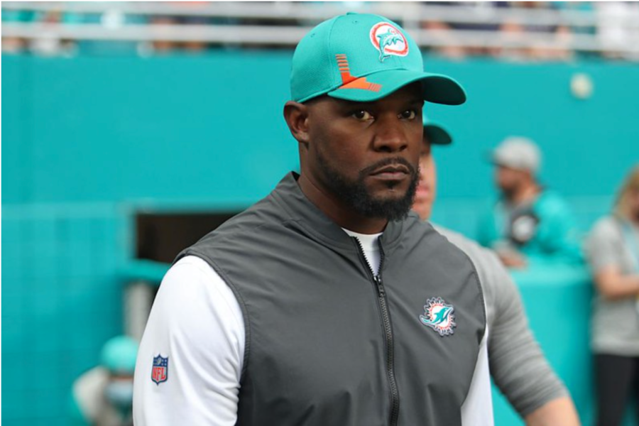 Former Miami Dolphins Head Coach Brian Flores, pictured here, is currently suing the National Football League.