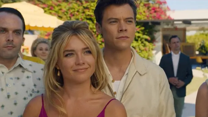 Florence Pugh and Harry Styles in Dont Worry Darling, a film recently involved in unwarranted controversy.