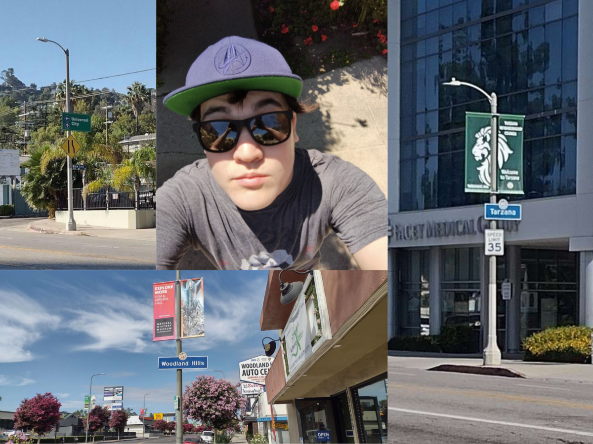 Benjamin “Benny” Signer ‘24, and various places that he has passed on his trek on Ventura Boulevard