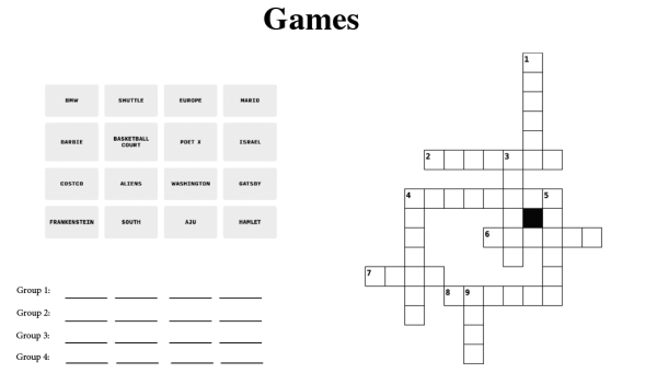 Second Print Edition Games: ANSWERS!