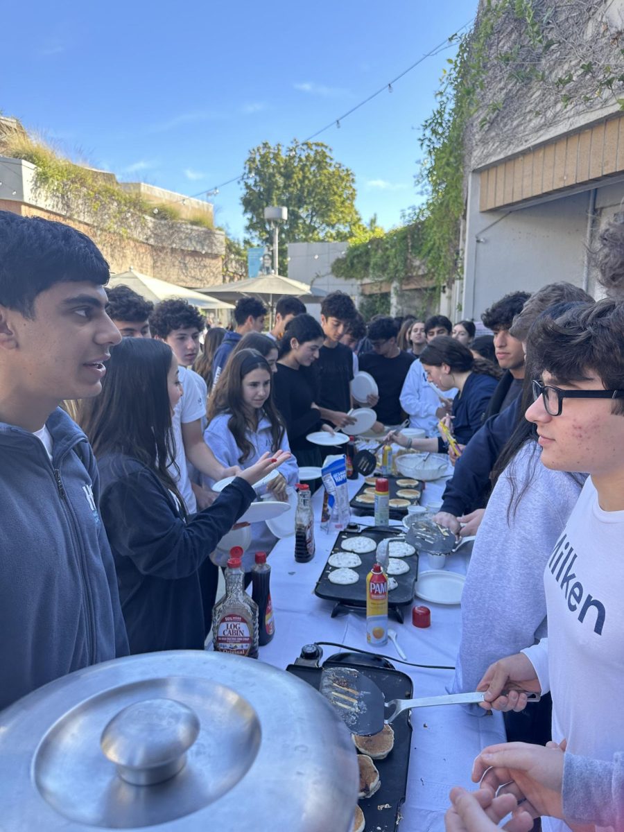 Students in line at the pancake breakfast on November 5th 2024