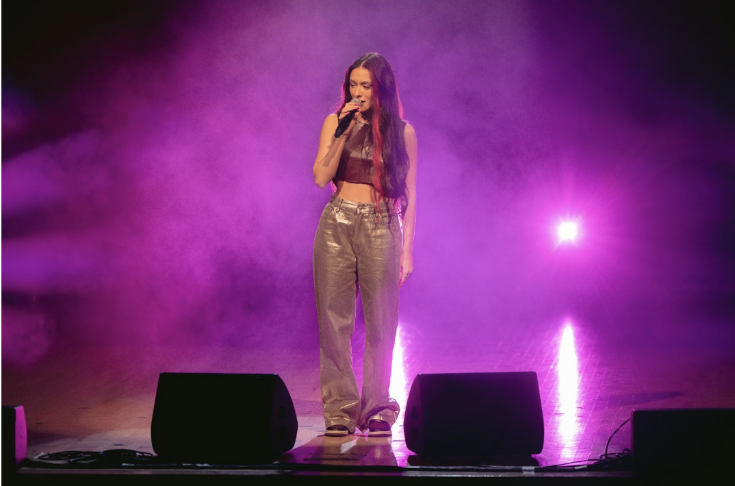 Eden Golan performs in front of Milken Community audience in Gindi Auditorium at the Milken East campus. 